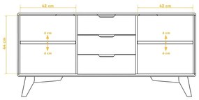 Comodă joasă din lemn de fag 134x63 cm Greg - The Beds