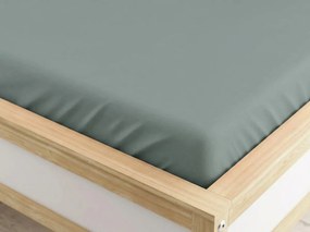Cearsaf din microfibra cu elastic, verde-gri 160 x 200 cm