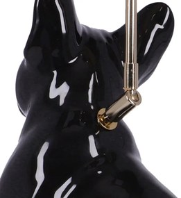 Lampa ceramica Bulldog Negru lucios h 35 cm