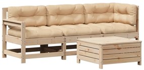 3250780 vidaXL Set mobilier de grădină cu perne, 4 piese, lemn masiv de pin