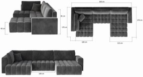Coltar living extensibil Bonito – L350 x l170 x h85 cm