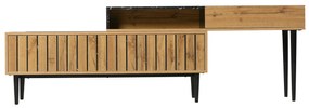 Comodă TV pentru living cu design unic, Culoare naturală | Aosom Romania