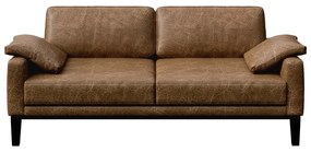 Canapea din piele MESONICA Musso, maro coniac, 173 cm