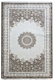 80x150 cm Covor living/dormitor, 70% Polyester și 30% Bumbac, Design Clasic Traditional, Maro, Densitate 2800 gr/m2