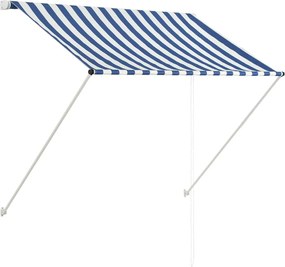 vidaXL Copertină retractabilă, albastru și alb, 150 x 150 cm