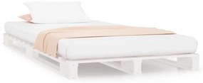 821383 vidaXL Pat din paleți, alb, 100x200 cm, lemn masiv de pin