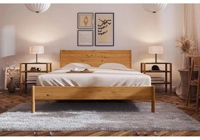 Pat matrimonial din lemn de stejar 160x200 cm Pola - The Beds