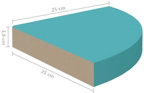 Raft de colt de perete, albastru, 25x25x3,8 cm, MDF 1, Albastru, 25 x 25 x 3.8 cm