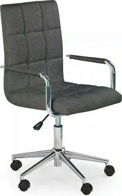 Scaun de birou GONZO 3, gri inchis/crom, stofa clasica/metal, 53x60x98