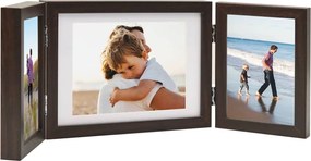 vidaXL Ramă foto triplă, colaj, maro închis, 22x15 cm+2x(10x15 cm)