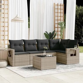 vidaXL Set canapele de grădină cu perne, 6 piese gri deschis poliratan