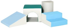 HOMCOM Set de 4 Blocuri Moi de Construcție pentru Copii, Joc Modulabil pentru Copii 1-3 Ani, 150x50x39 cm, Multicolor | Aosom Romania