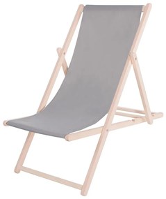 Șezlong de grădină gri/fag