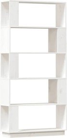 vidaXL Bibliotecă/Separator cameră, alb, 80x25x132 cm lemn masiv pin