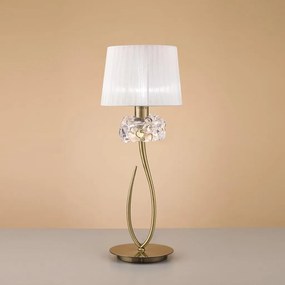 Veioza, Lampa de masa clasica LOEWE antique brass/ abajur alb