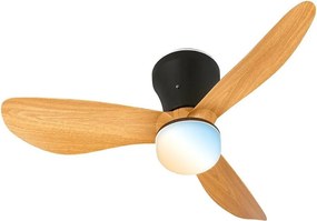 Brilo - Ventilator de tavan LED dimabil LUFITO LED/15W/230V 3000/4000/6000K bej+telecomandă