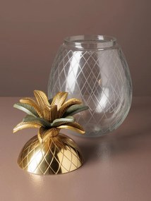 Cutie decorativa, din sticla si alama, Pineapple