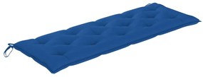 3062206 vidaXL Bancă Batavia cu pernă albastră, 150 cm, lemn masiv de tec
