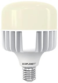 Set 10 Buc - Bec LED Ecoplanet T140 forma cilindrica, E27, 70W (350W), 6650 LM, F, lumina neutra 4000K, Mat Lumina neutra - 4000K, 10 buc