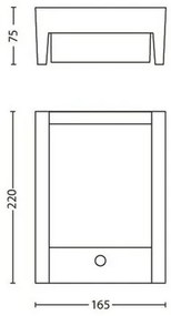 Aplică cu LED Philips 16461/93/P3 pentru exteriorcu senzor Arbour 22 cm, antracit