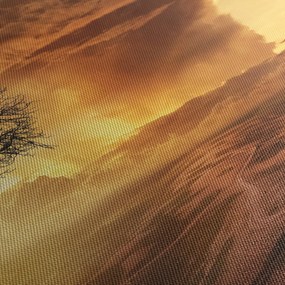 Tablou cu norii portocalii (120x50 cm)