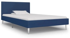 Cadru de pat, albastru, 90 x 200 cm, material textil Albastru, 90 x 200 cm