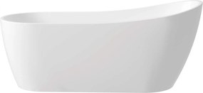 Cada baie freestanding, alba, 160x72 cm, asimetrica, Deante Arnika