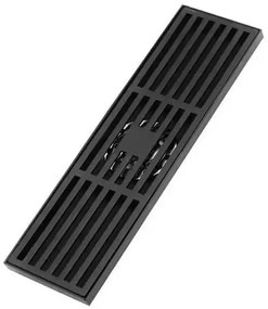 Sifon pardoseala sistem antimiros Es, Alama Elit's 30x10 cm , Negru Mat, tip Rigola