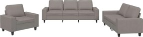 vidaXL Set de canapele, 3 piese, gri taupe, textil