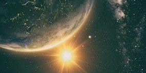 Tablou universul și rărăritul de soare