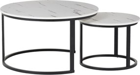 Set 2 Masute De Cafea Selmma PAL Finisaj Marmura Alba