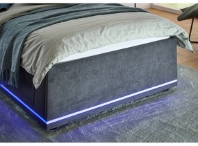 Pat pentru copii gri închis tapițat fără somieră 90x200 cm Circle – Meise Möbel