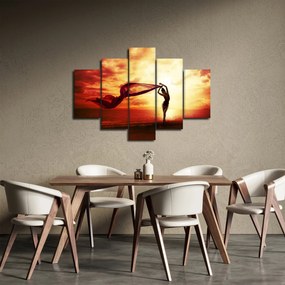 Tablou - Silueta femeii la apus de soare (150x105 cm)
