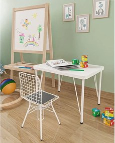 Set masuta + 1 scaun 64×48×50 cm – PAL alb/natur – Baby