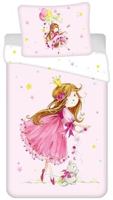 Lenjerie de pat pentru copii roz din bumbac pentru pat de o persoană 140x200 cm Fairy – Jerry Fabrics