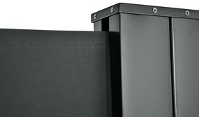 Outsunny Dublu Store lateral Panou de Confidențialitate paravan retractabil dim. 6L x 1,80H m Poliester Anti-UV Gri | Aosom Romania