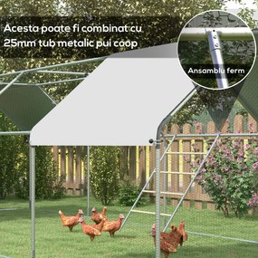 PawHut Suport pentru Găini pe 4 Niveluri, Posatoiu din Lemn și Oțel Galvanizat, Scară pentru Coteț, 4-6 Găini, 140x86x2,5 cm, Lemn Natural | Aosom Romania