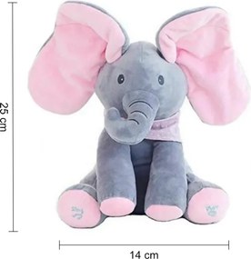 Zaparkorun Elefant interactiv care cântă - roz
