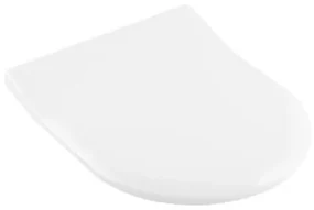 Capac WC slim, Villeroy&Boch Avento / Soul, cu inchidere lenta, Alb Alpin, 9M87S101