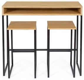 Birou cu blat cu aspect de lemn de stejar 35x100 cm Frame – Woodman