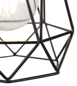 Aplică rustică neagră cu lemn - Dami Frame