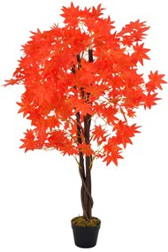 vidaXL Plantă artificială arțar cu ghiveci, roșu, 120 cm