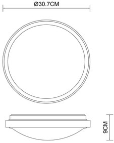 Globo 41764-12 - Plafonieră LED BRUNO 12W 230V 307 mm 3000/4500/6000K