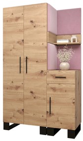 Set mobilier pentru hol Amanda 6 (Stejar artisan + roz). 1085903