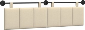 vidaXL Cap de pat suspendat Pe perete Crem 170 x 55 x 5 cm țesătură