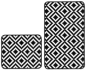 Covorașe de baie albe/negre 2 buc. 60x100 cm – Mila Home