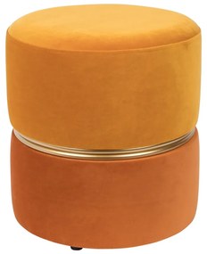Taburet portocaliu cu tapițerie din catifea Bubbly – White Label