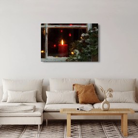 Tablou - Lumânare strălucitoare de Crăciun (90x60 cm)