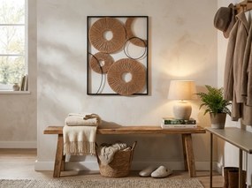 Decoratiune de perete CIRCLES din metal 48x68 cm, negru / maro