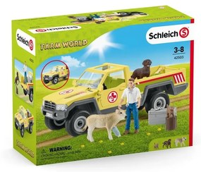 Mașină de teren veterinară Schleich 42503 cu veterinar, 28 x 11 x 10,5 cm